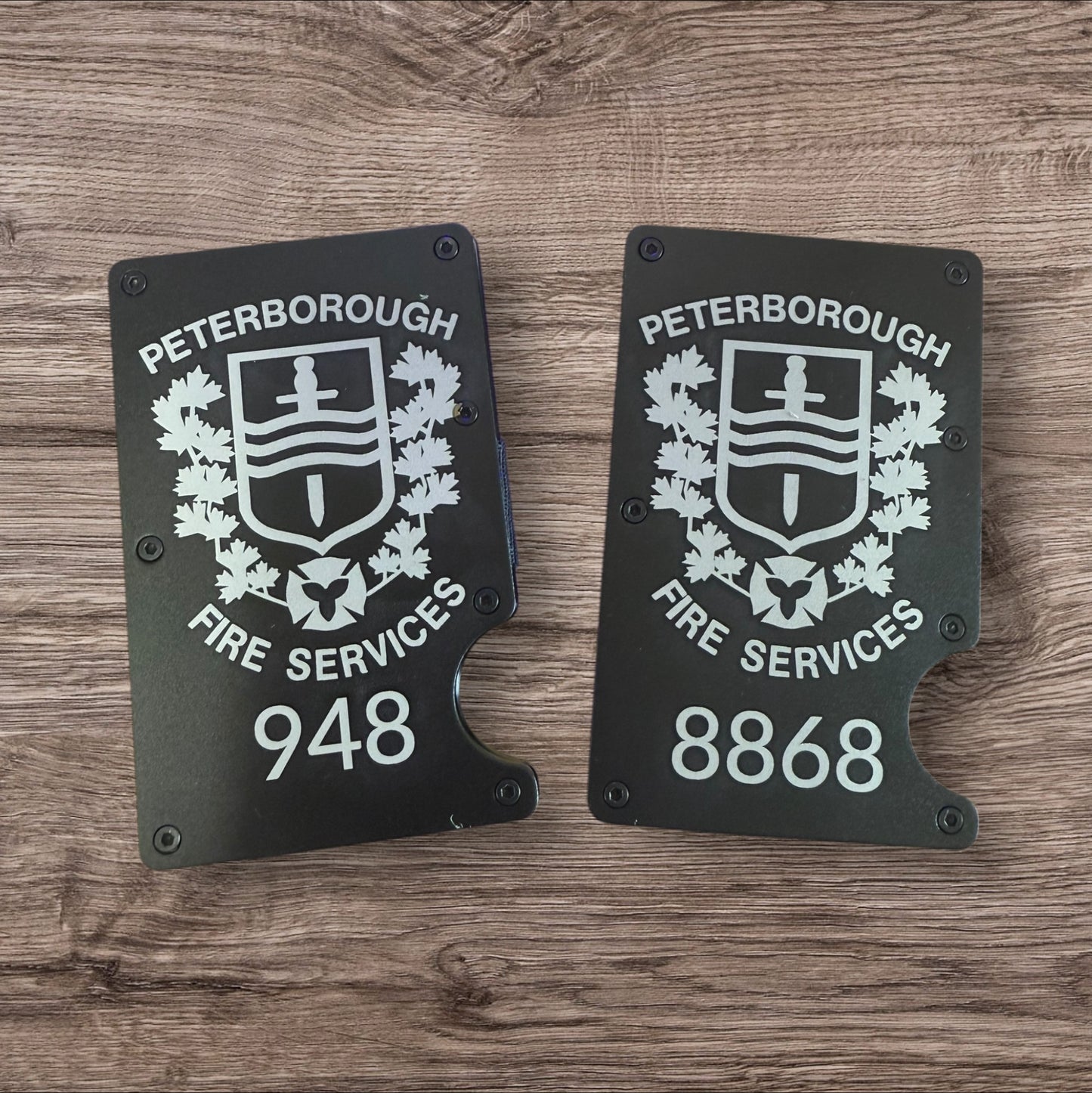 Personalized minimalist RFID blocking wallet first responders police and fire special pricing