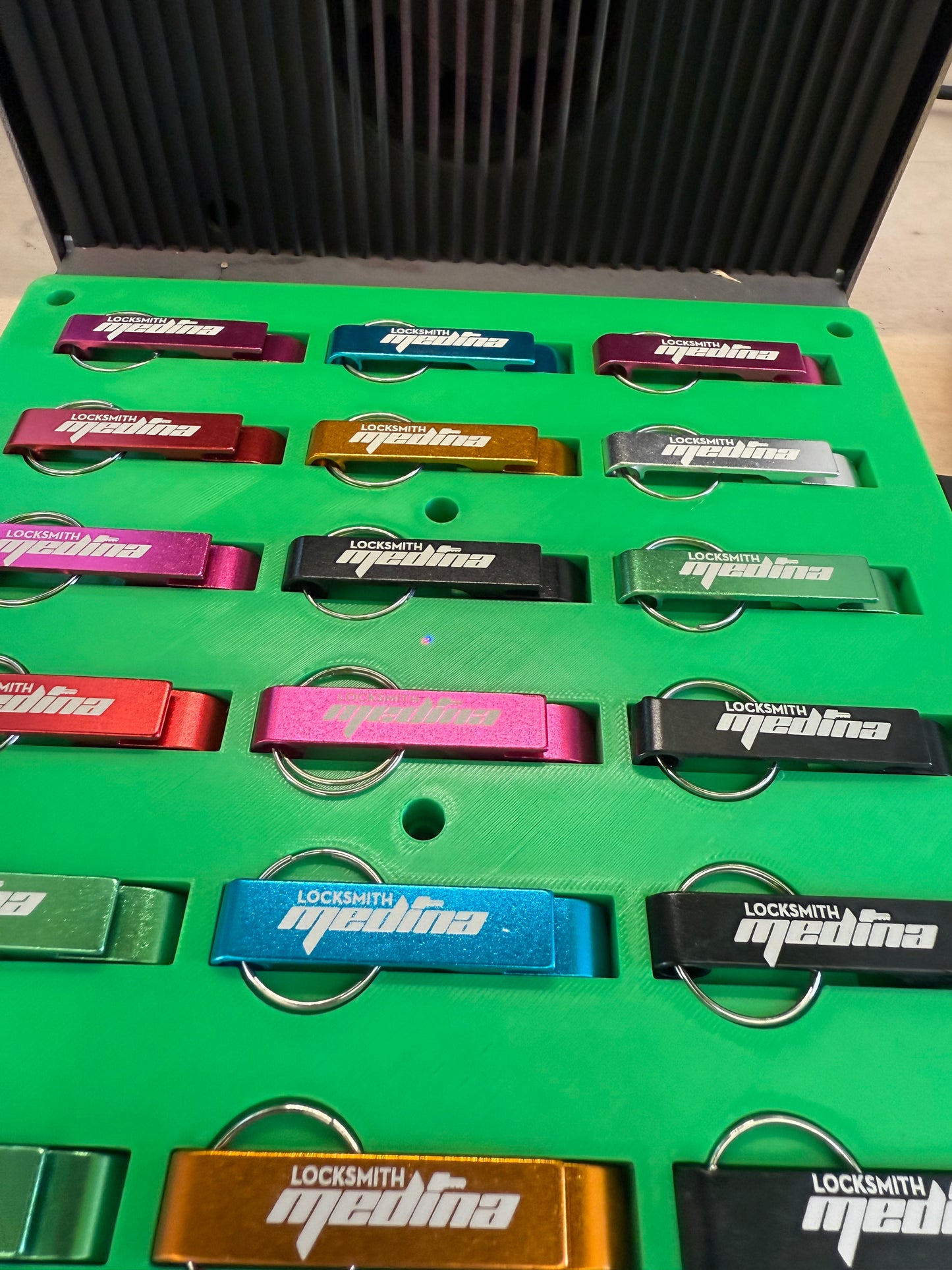 100 Personalized custom metal keychain bottle openers, anything you want laser engraved