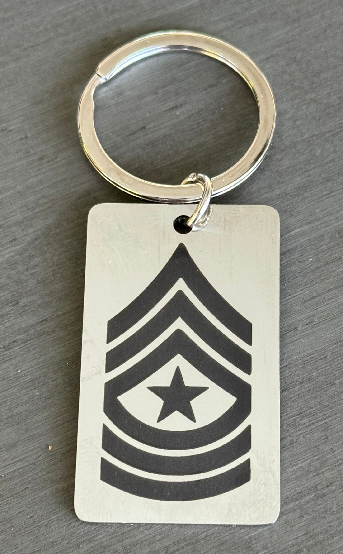 Personalized custom laser engraved Army keychains seal and rank