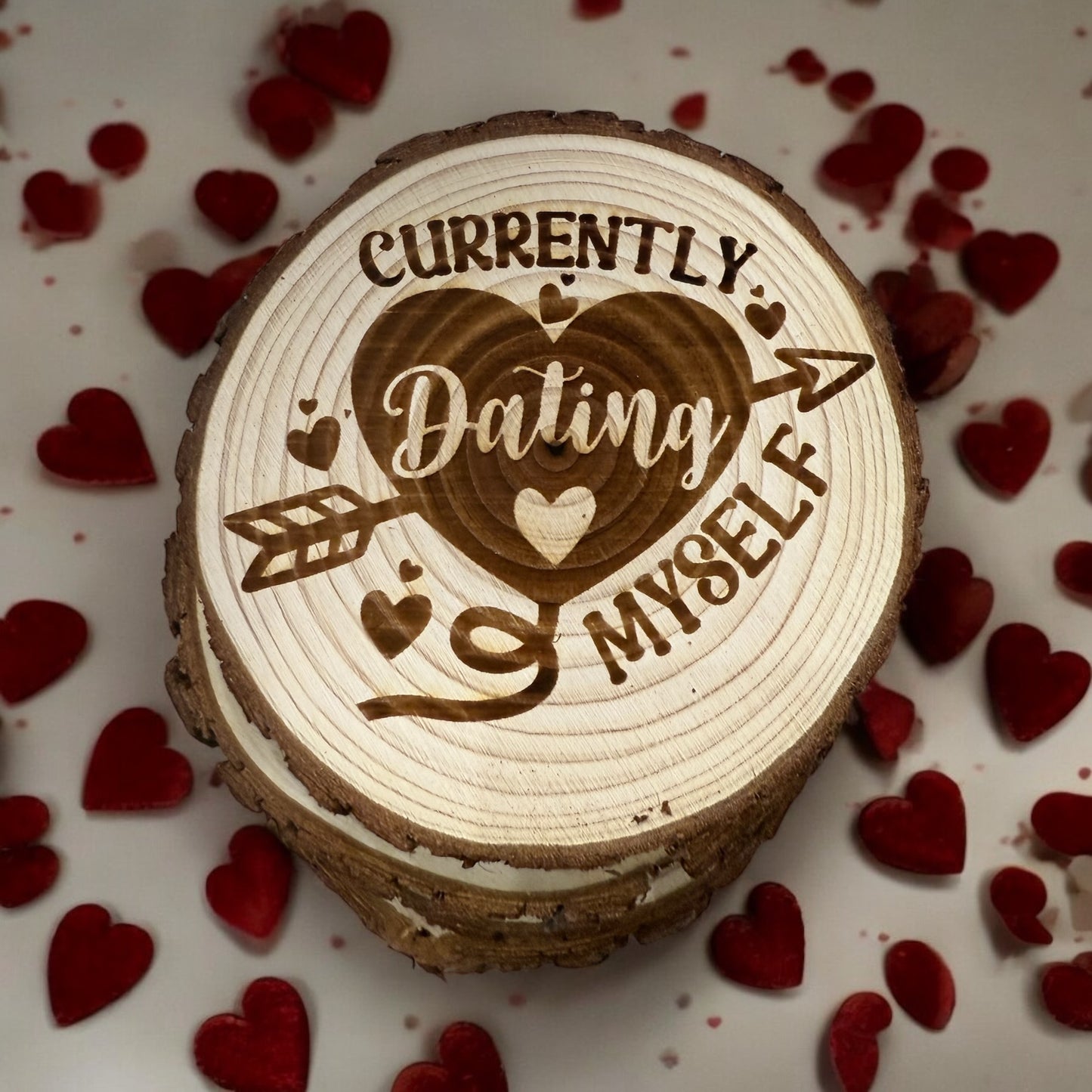 Single persons Valentines Day decorative drink coasters set of 4