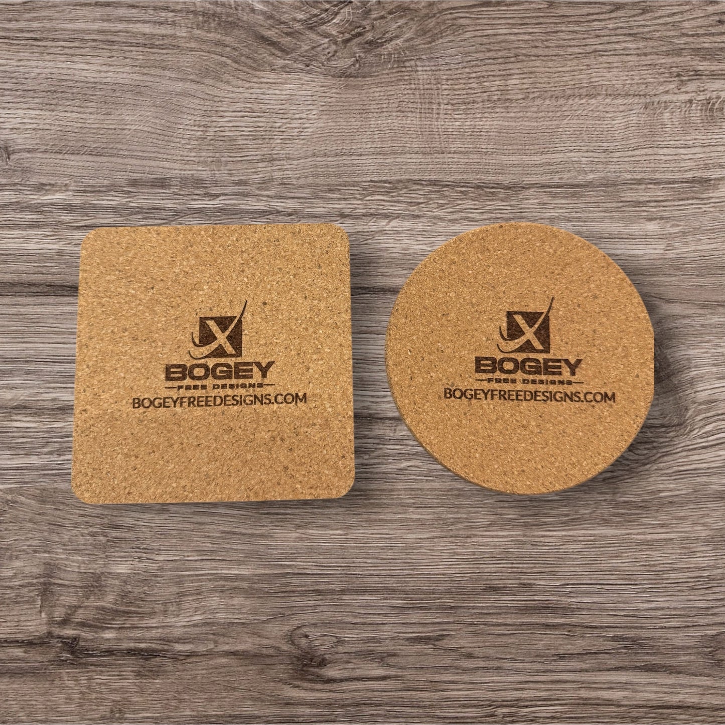 Custom personalized cork drink coasters, your logo or artwork set of 4