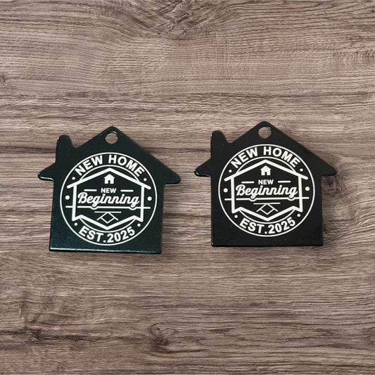 2 Personalized custom new home buyer gift keychains great for realtors